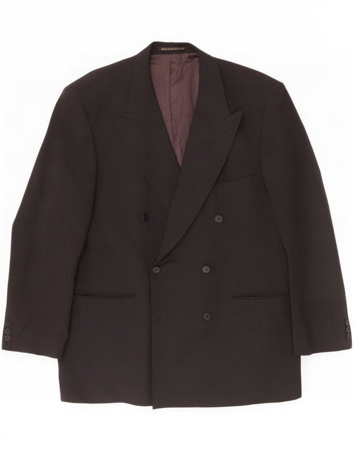 Marks & Spencer Veste blazer croisée pour homme UK 44 XL Noir Polyester