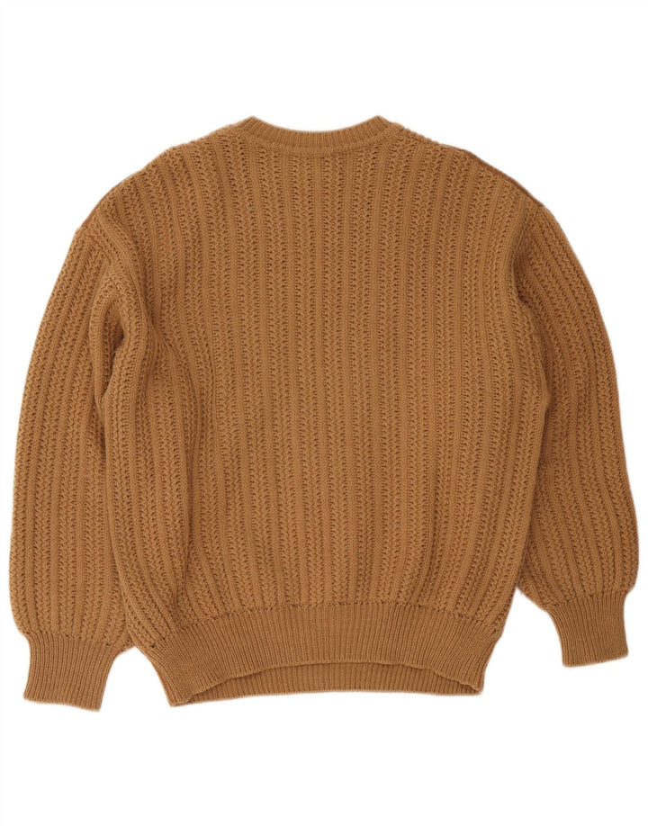 Number 1 Pull col rond homme XL laine marron