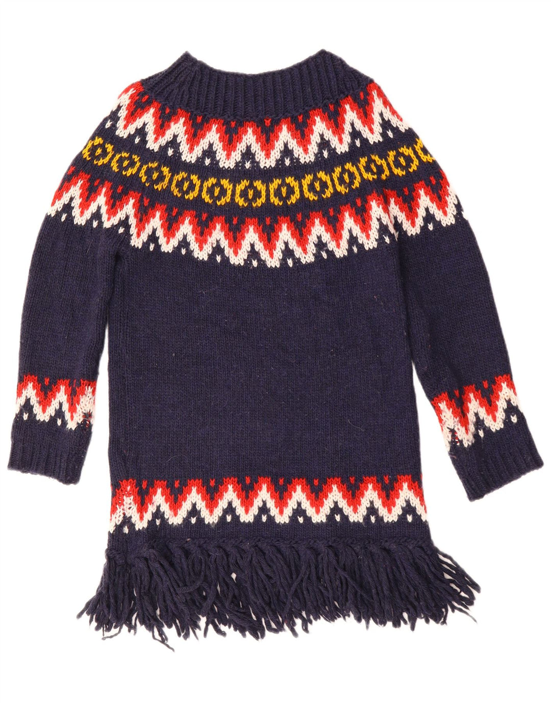 Benetton Pull col bateau pour femme UK 10 Small Bleu marine Acrylique