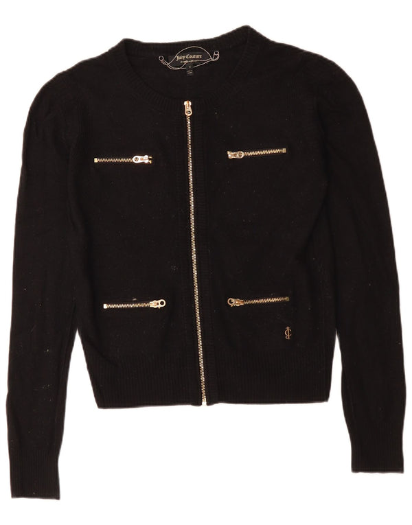 Juicy Couture Cardigan court pour femme UK 10 Petite laine noire
