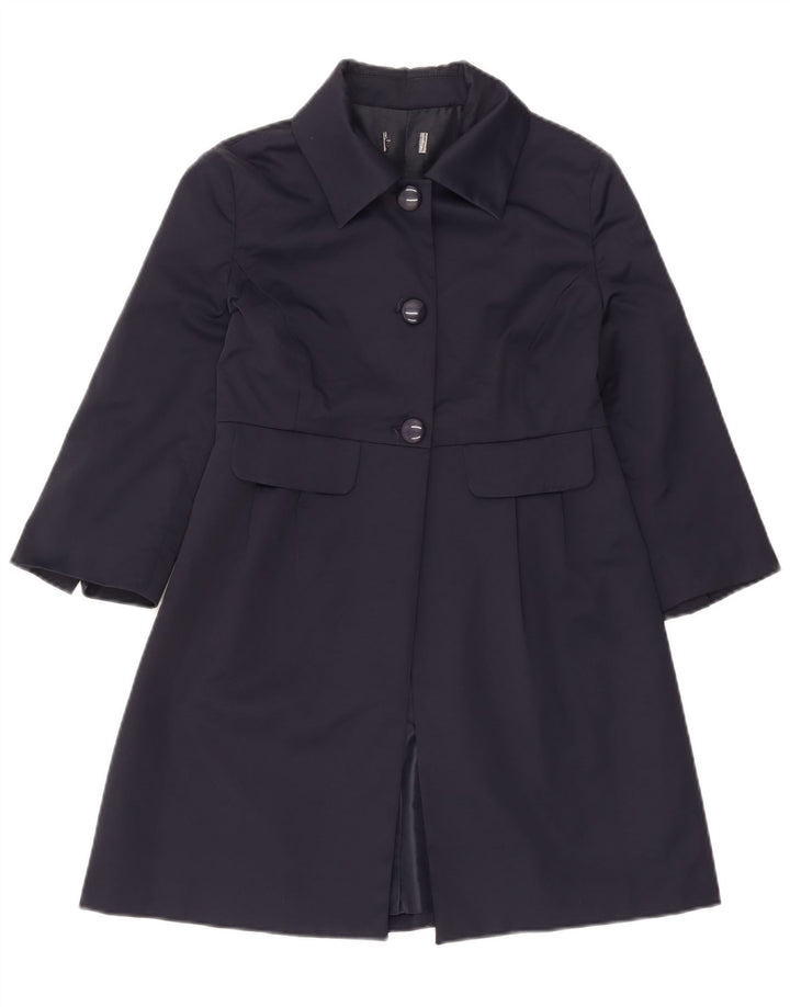 OLTRE Manteau à manches 3/4 pour femme UK 10 Petit coton bleu marine