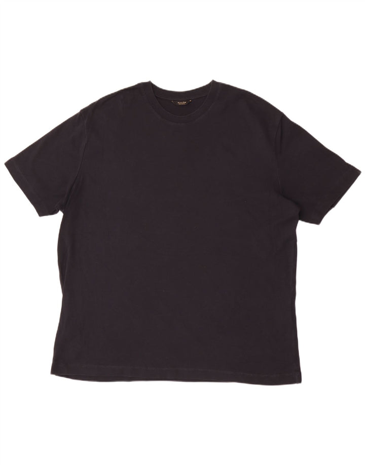 Massimo Dutti T-Shirt Homme Top 2XL Bleu Marine Coton