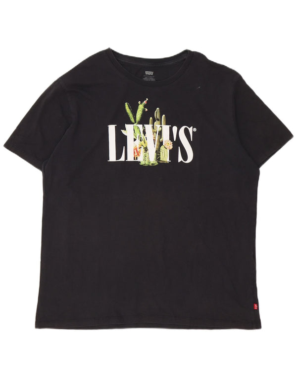 Levi's Mens Graphic T-Shirt Top XL Black Cotton