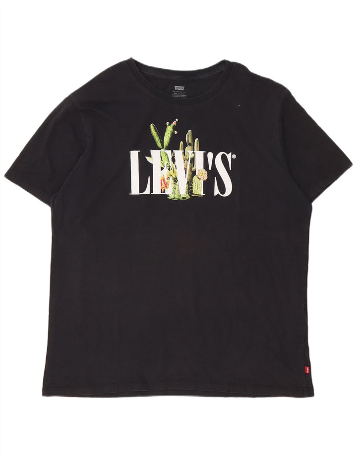Levi's T-Shirt Graphique Top XL Homme Noir Coton