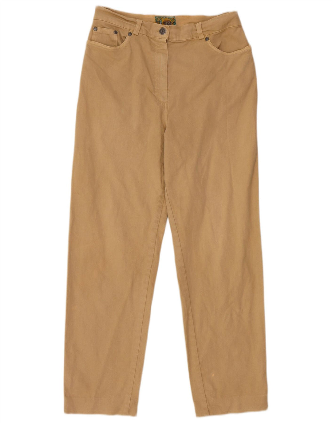 Pantalon décontracté droit femme vintage IT 46 Large W28 L27 Coton Beige