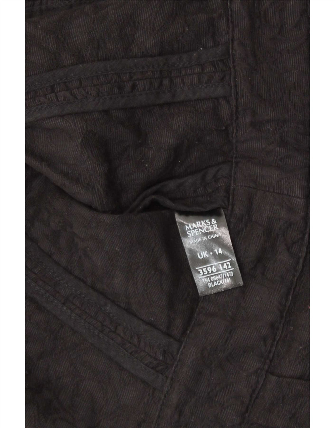 Marks & Spencer Veste blazer courte à manches 3/4 pour femme UK 14 Large Noir
