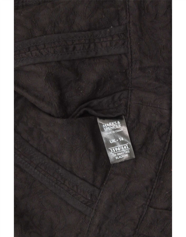 Marks & Spencer Veste blazer courte à manches 3/4 pour femme UK 14 Large Noir