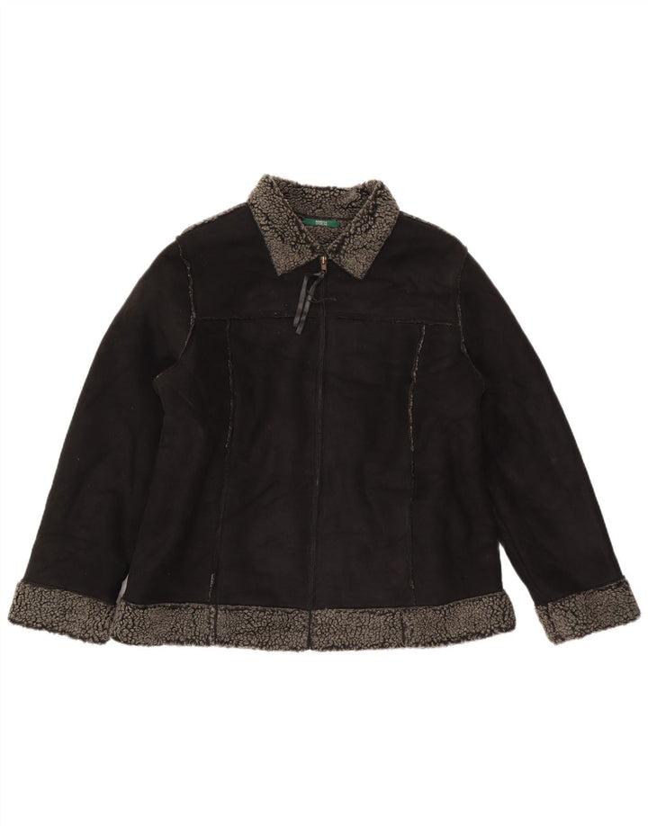 Marks & Spencer Veste Sherpa Femme UK 18 XL Noir Polyester