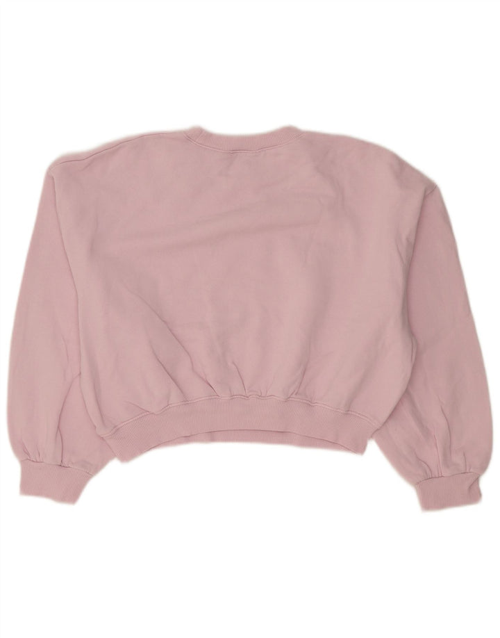 Zara Sweat-shirt court surdimensionné pour femme UK 10 Petit Rose