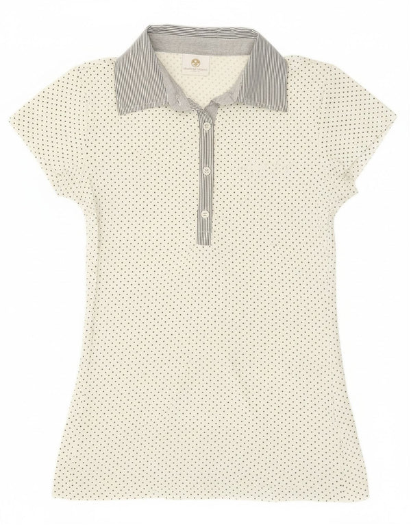 North Sails Polo Femme UK 10 Petit Coton Blanc à Pois