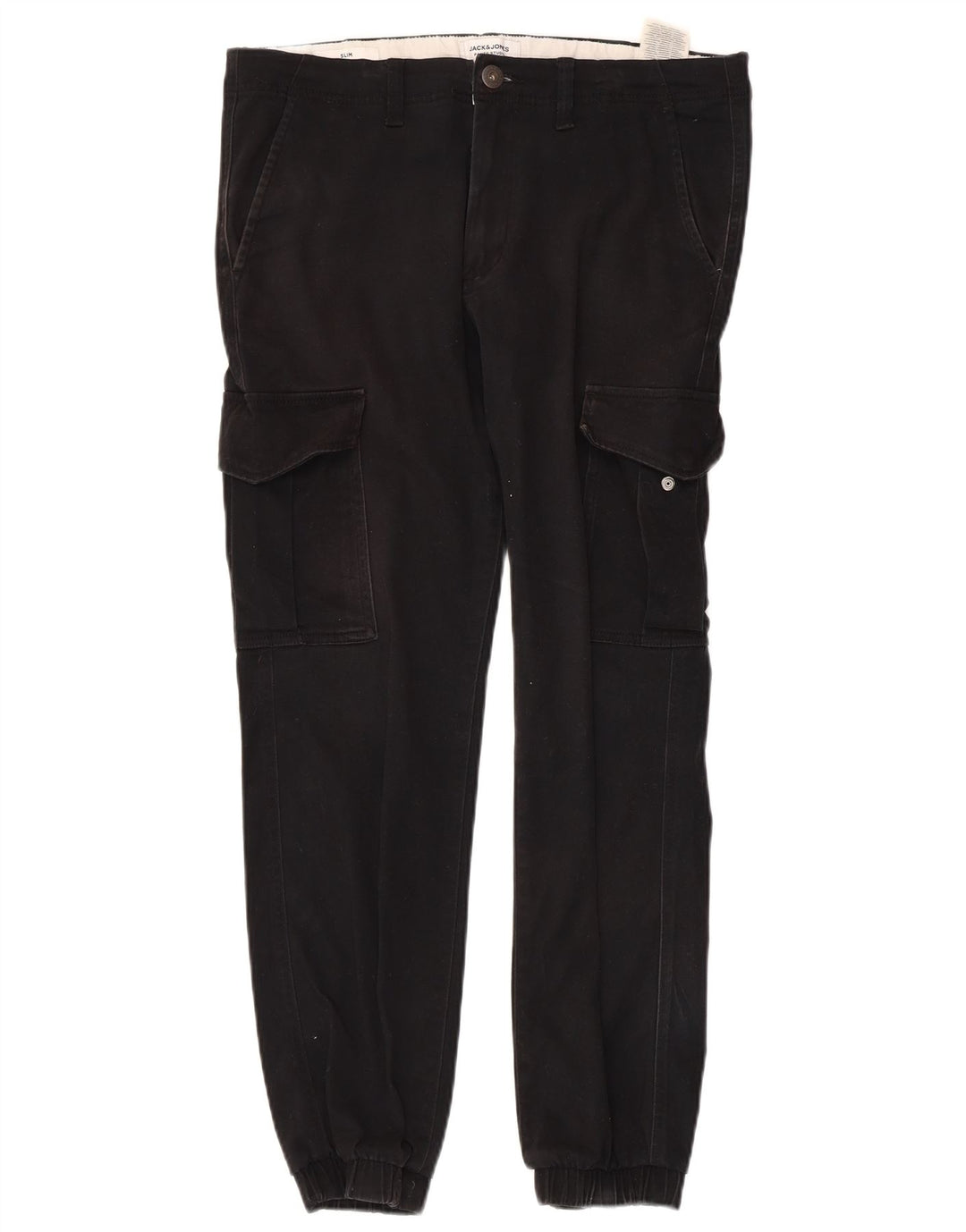 JACK & JONES Pantalon Cargo Joggers Homme W32 L28 Coton Noir