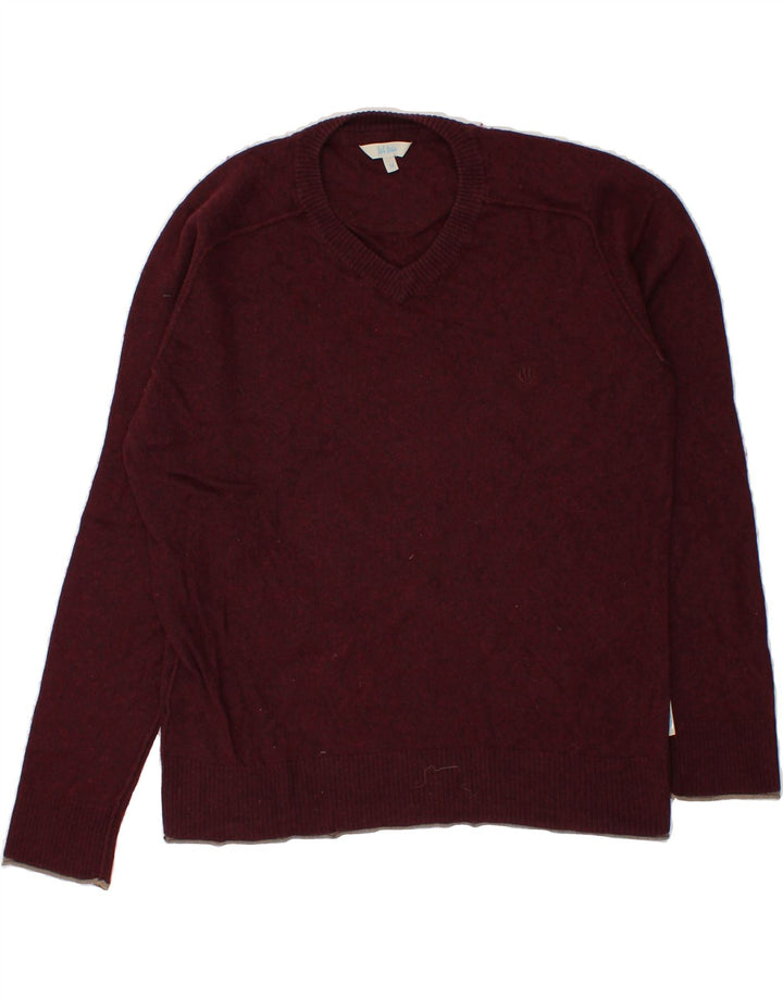 FAT FACE Mens V-Neck Jumper Sweater Medium Burgundy Cotton Vintage Fat Face and Second-Hand Fat Face from Messina Hembry 