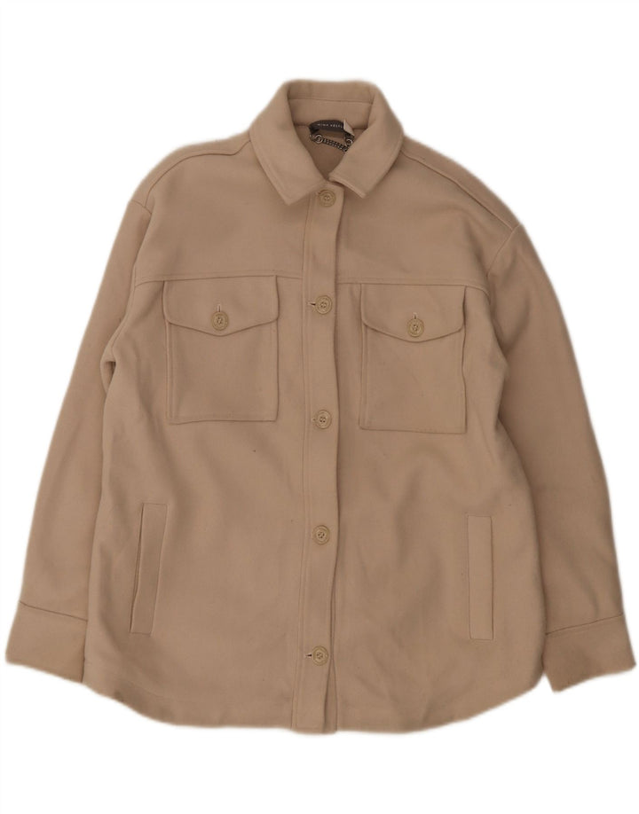 MINT VELVET Veste bomber surdimensionnée pour femme UK 14 Acrylique beige moyen
