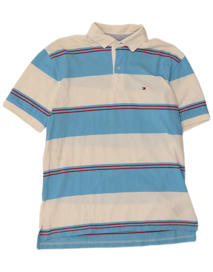 Tommy Hilfiger Polo Homme Bleu Moyen Rayé Coton