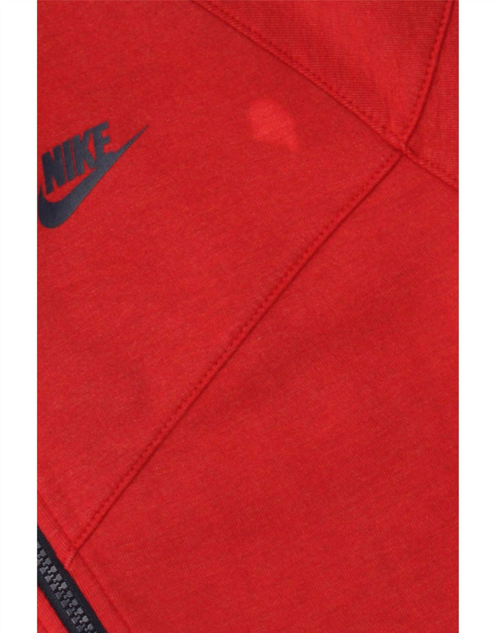 Nike Pull à capuche zippé pour homme Petit coton rouge