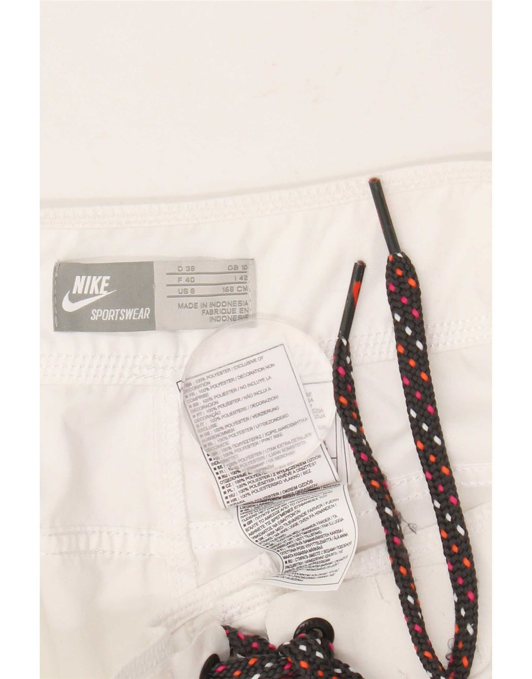 Nike Short de sport pour femme UK 10 Petit Blanc Polyester