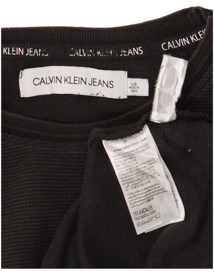Calvin Klein Jeans Haut à manches longues pour homme en coton noir Taille L