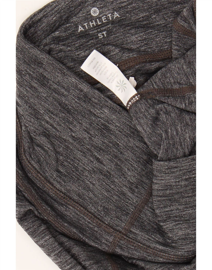 ATHLETA Leggings Femme UK 8 Petit Nylon Gris Moucheté