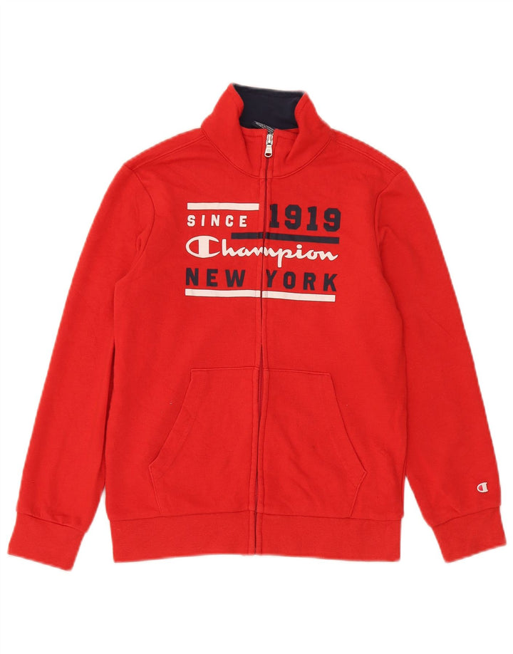 Champion Veste de Survêtement Graphique Garçon 9-10 Ans Coton Rouge Moyen