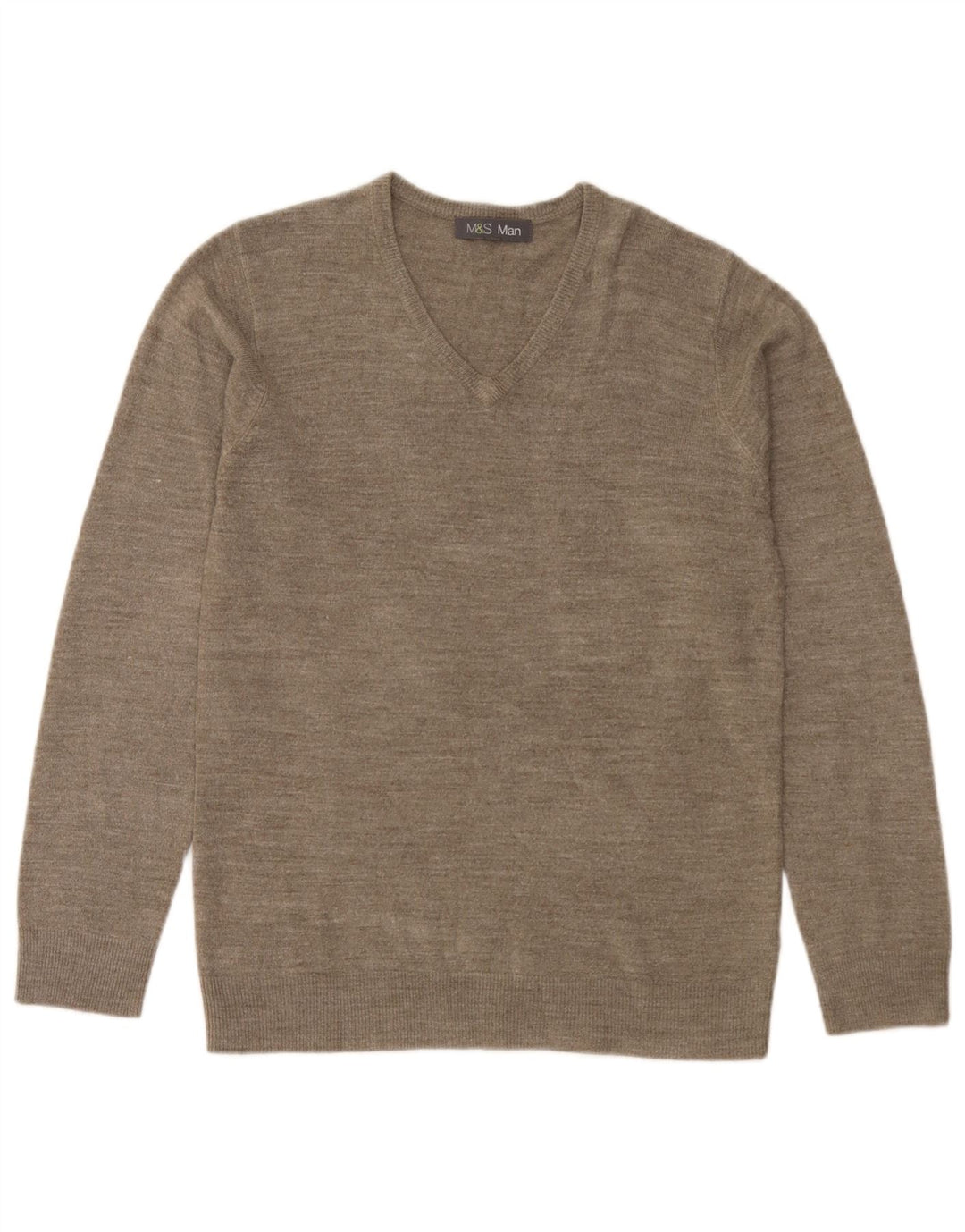 Marks & Spencer Pull col V pour homme Petit en acrylique moucheté beige