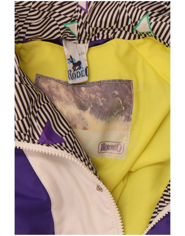 RODEO Veste de ski à capuche pour homme UK 40 Large Violet Colourblock