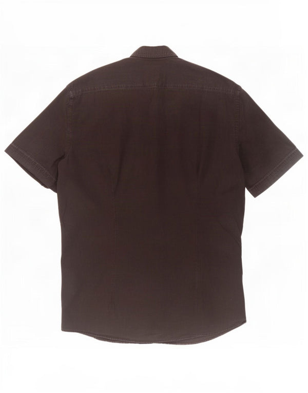 Trussardi Jeans Chemise En Jean À Manches Courtes Homme Large Noir Coton