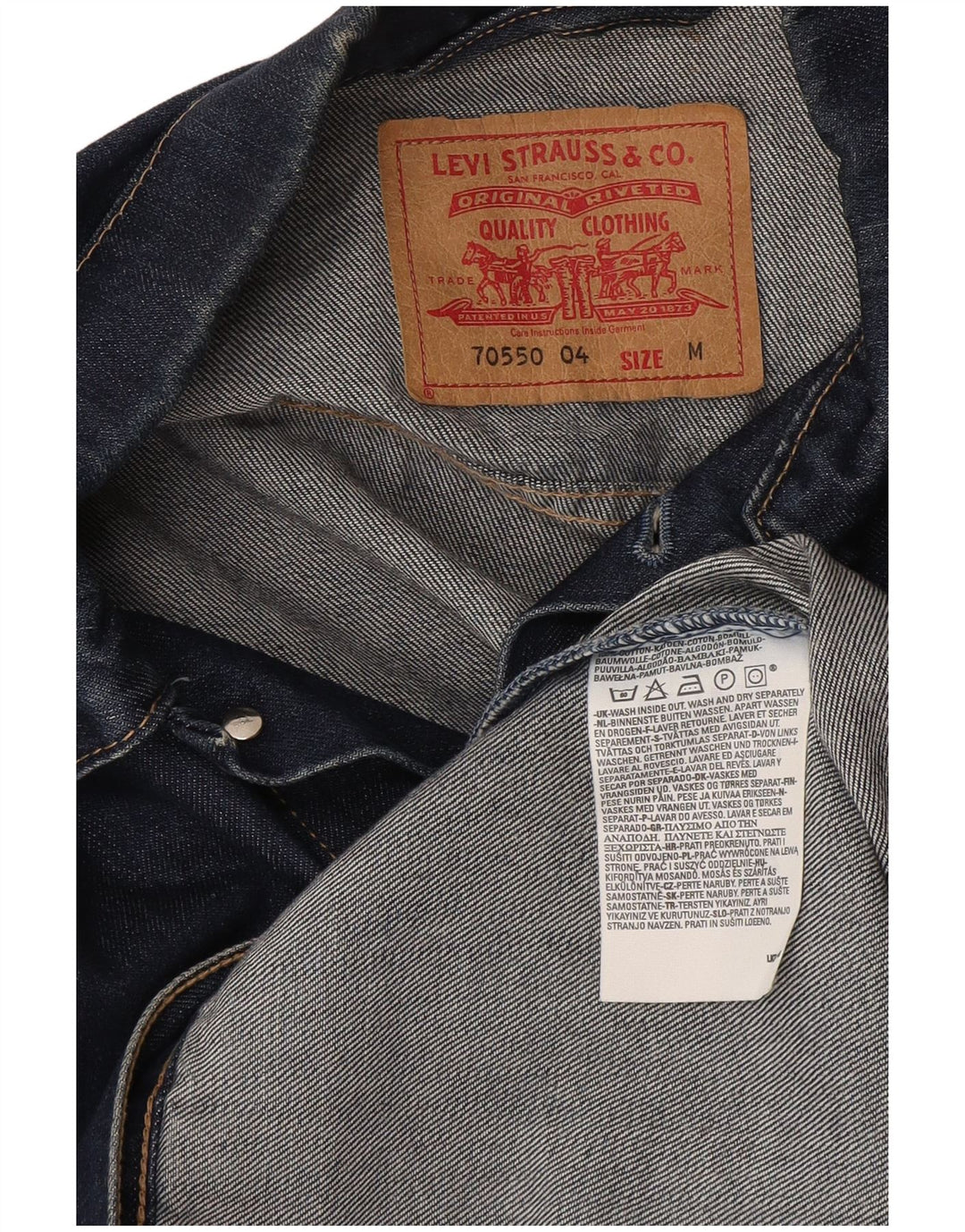 Levi's Veste en Jean Homme UK 38 Bleu Moyen Coton