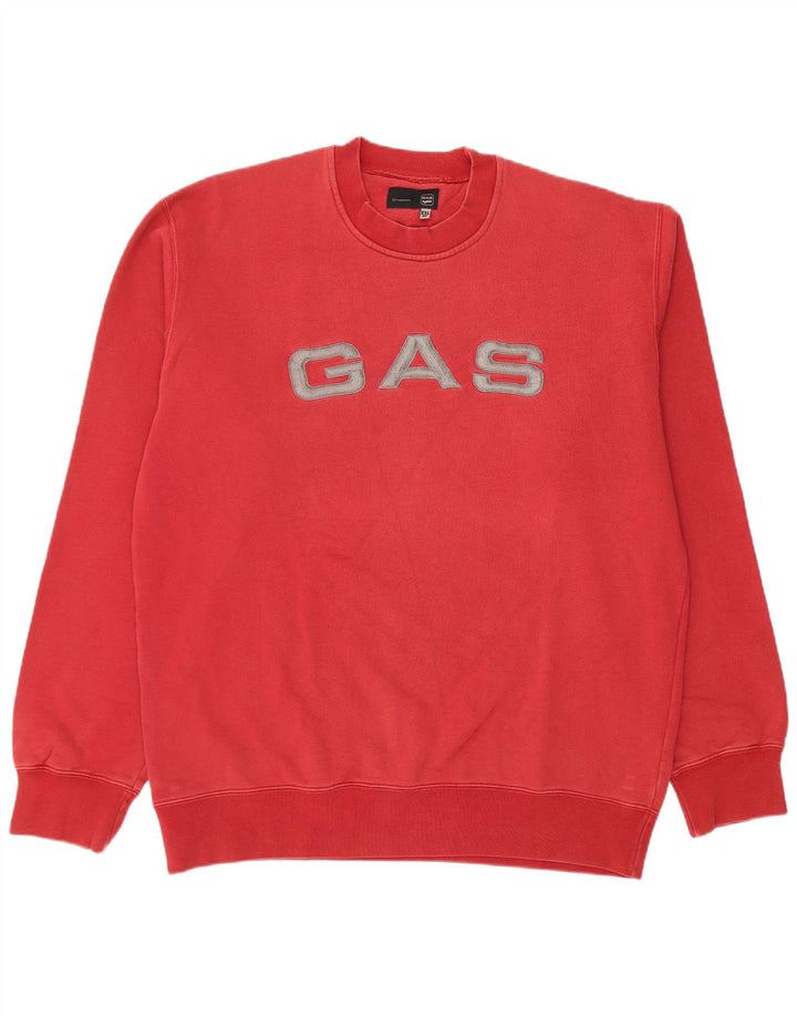 Gas Sweat-shirt graphique pour homme en coton rouge 2XL
