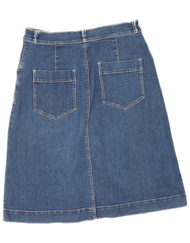 Massimo Dutti Jupe en jean pour femme EU 40 Medium W30 Bleu marine Coton