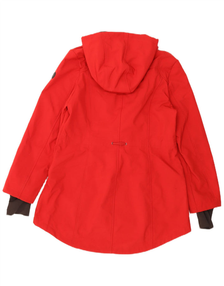 French Connection Veste de pluie à capuche coupe régulière pour femme UK 14 Large Rouge