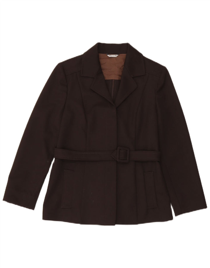 veste blazer femme vintage UK 12 Polyester brun moyen