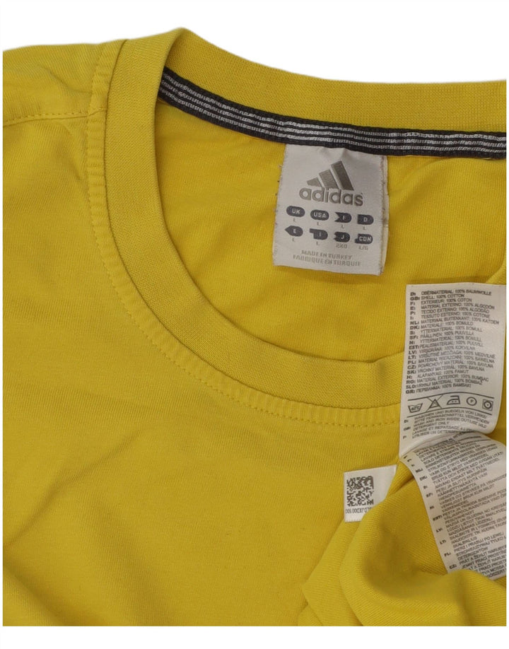 Adidas T-Shirt Homme Haut Large Jaune Coton