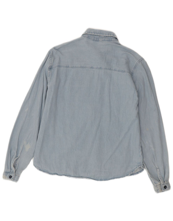 BENETTON Chemise en jean fille 11-12 ans 2XL Bleu Coton