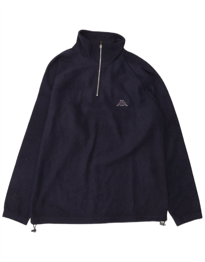 KAPPA Pull Polaire Col Zippé Homme Bleu Marine Moyen Polyester