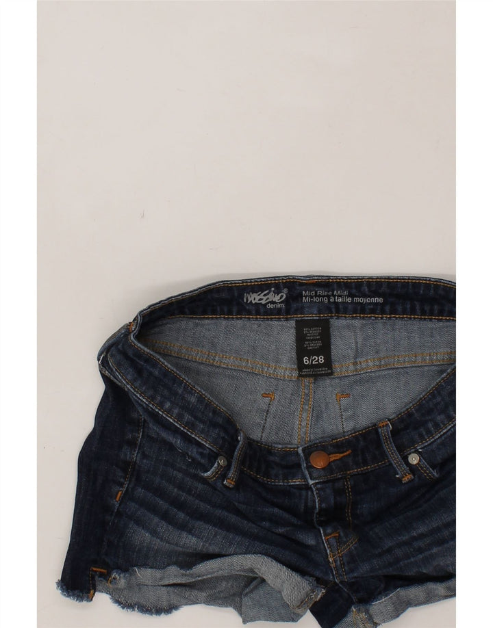 MOSSIMO Womens Mid Rise Denim Shorts US 6 Medium W32 Navy Blue Cotton Vintage Mossimo and Second-Hand Mossimo from Messina Hembry 