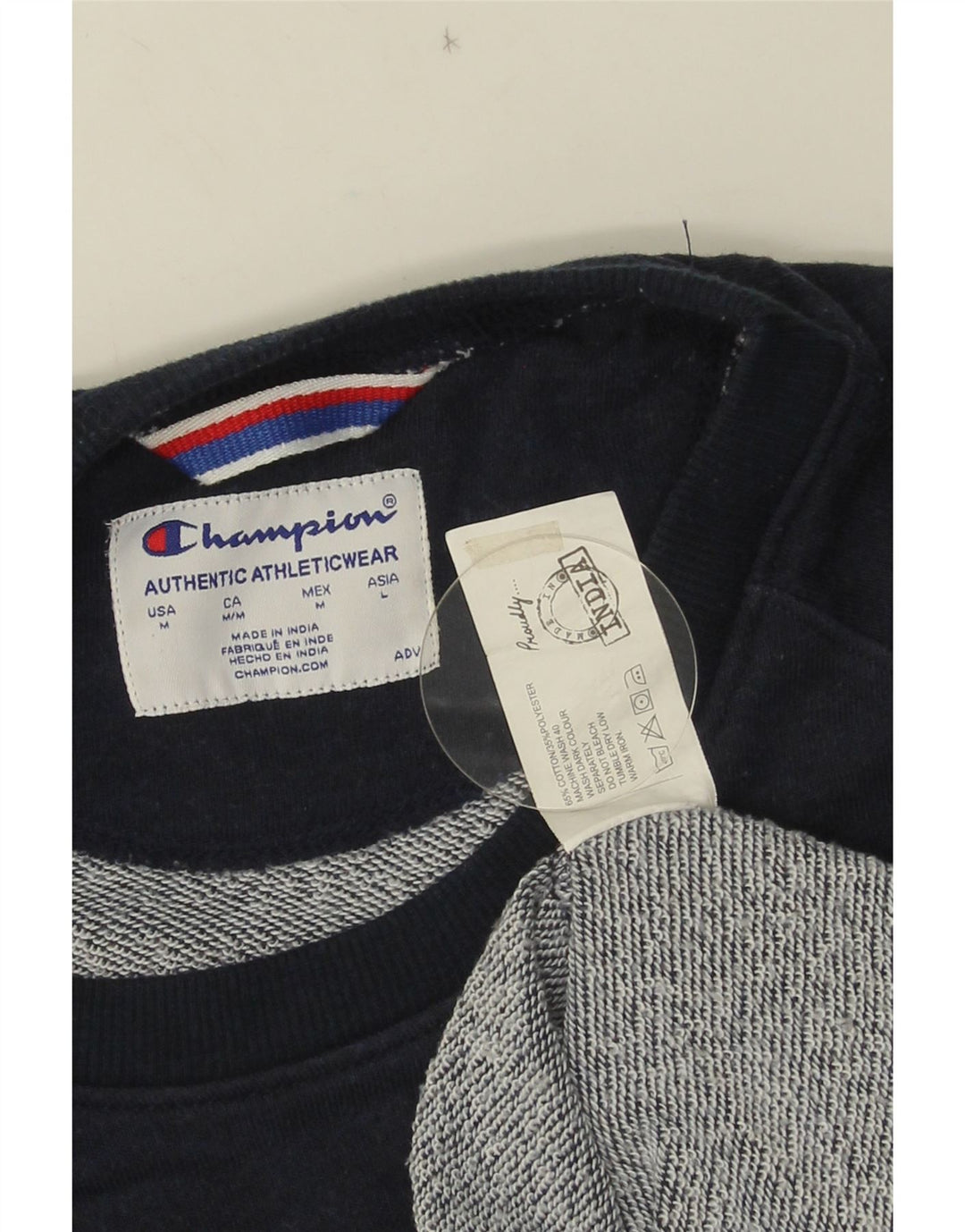 CHAMPION Sweat-Shirt Graphique Homme Bleu Marine Moyen Coton