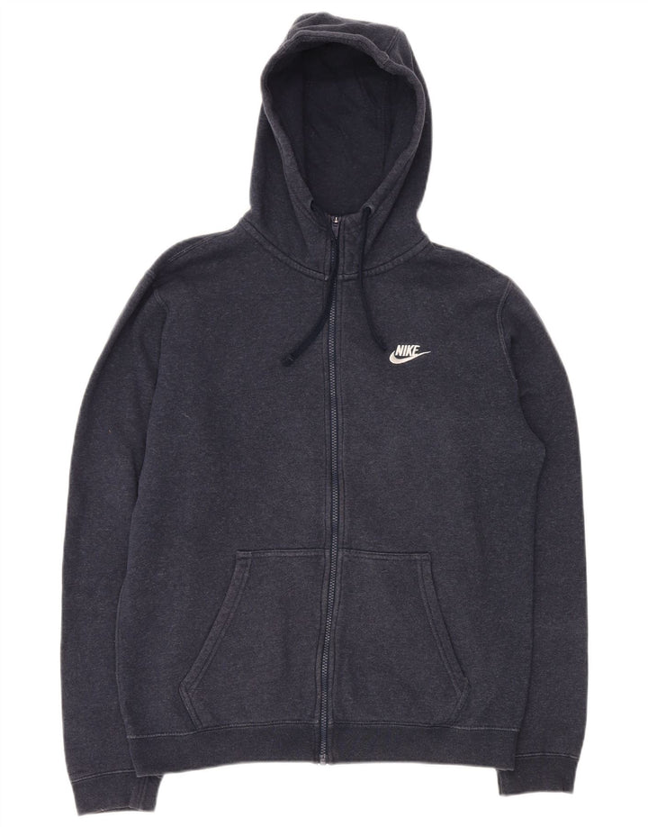 NIKE Pull à capuche zippé pour homme en coton bleu marine moyen