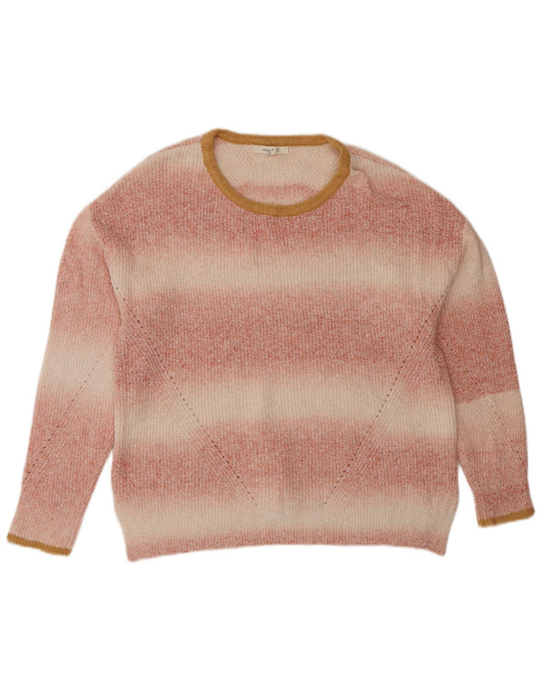 White Stuff Pull ras du cou pour femme UK 12 Rose moyen rayé