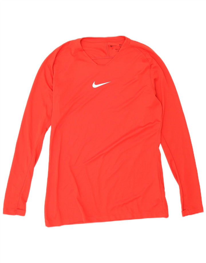 Nike Dri Fit Slim Fit Graphic Haut à manches longues pour homme Rouge Polyester