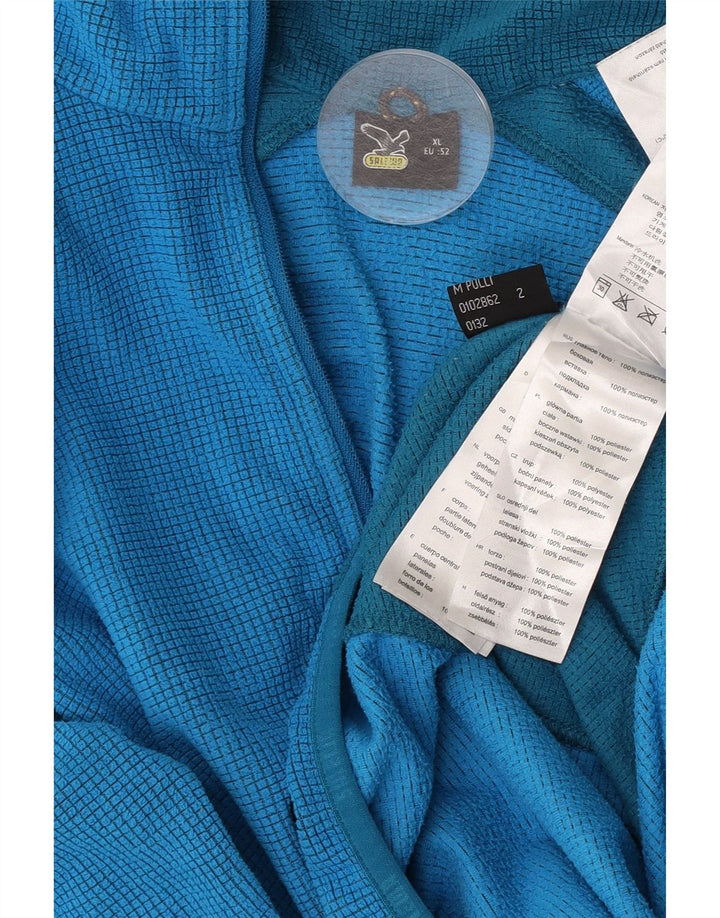SALEWA Pull Polaire Zippé Homme EU 52 XL Bleu Colorblock Polyester