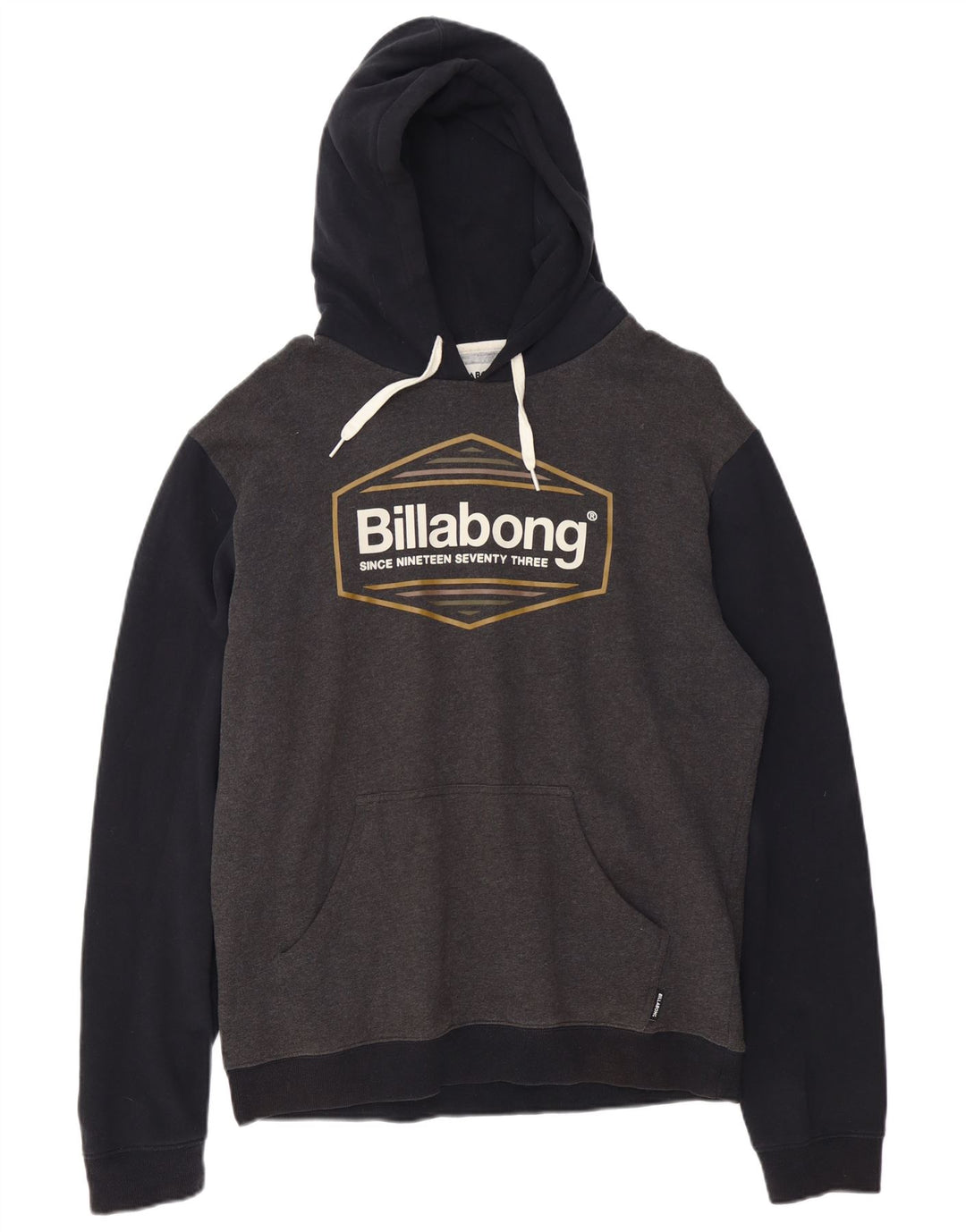 BILLABONG Pull à capuche graphique pour hommes en coton color block grand gris