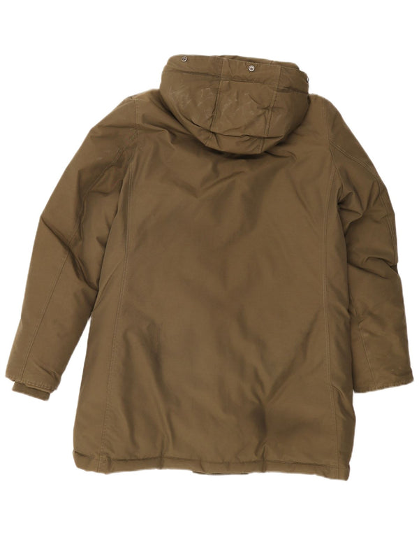 Woolrich Manteau rembourré à capuche pour femme UK 44 Medium Kaki Coton