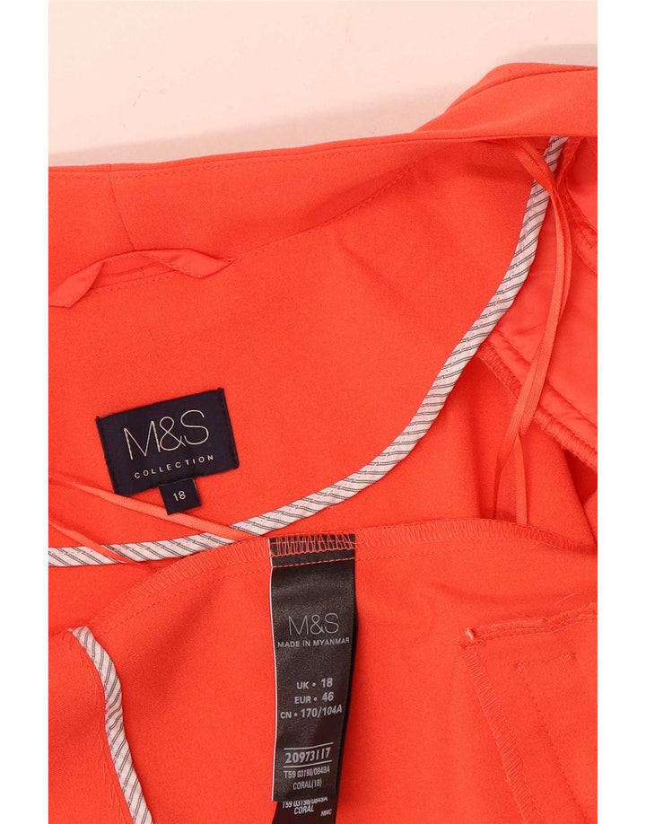 Marks & Spencer Veste blazer ouverte pour femme UK 18 XL Orange Polyester