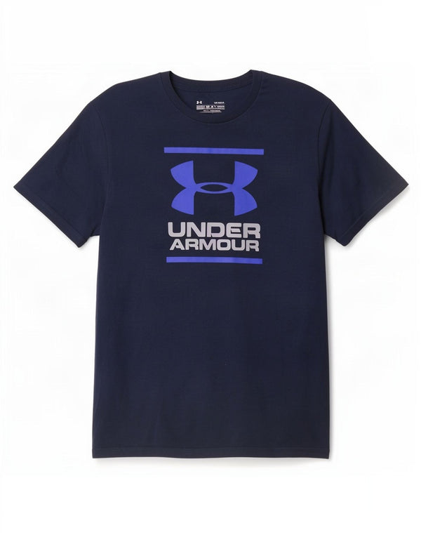 Under Armour Heat Gear Graphic T-Shirt Haut Large Bleu Marine Coton