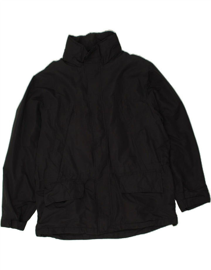 IZOD Mens Windbreaker Jacket UK 42 XL Black Polyester Vintage Izod and Second-Hand Izod from Messina Hembry 