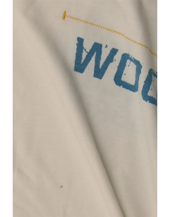 Woolrich T-Shirt Graphique Top XL Homme Blanc Coton