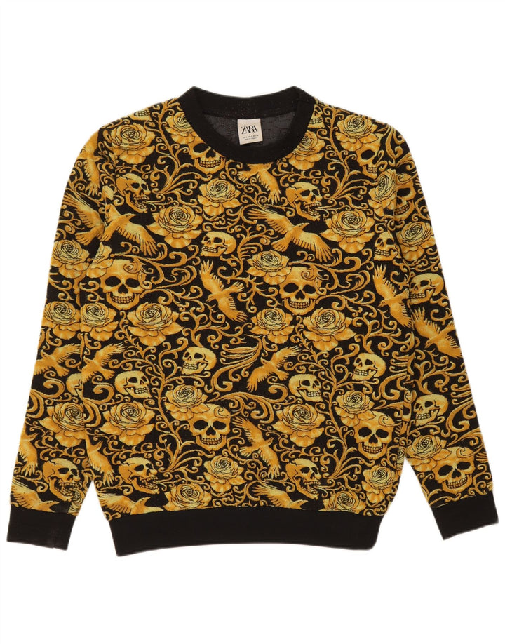 Zara Sweat-shirt pour homme en polyester à motif floral petit noir