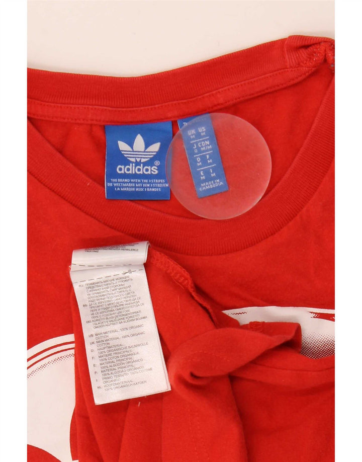 Adidas T-Shirt Graphique Homme Rouge Moyen Coton