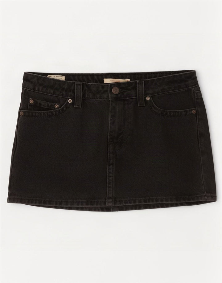 Levi's Mini Jupe En Jean Femme W28 Gris Moyen Coton
