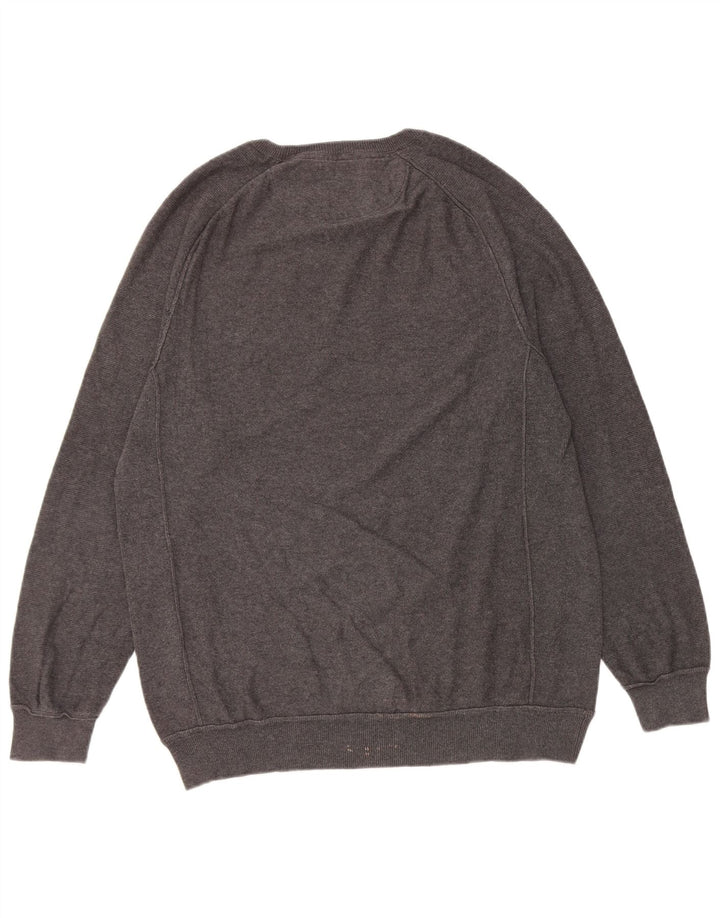 French Connection Pull Col Bateau Homme Gris Moyen Coton